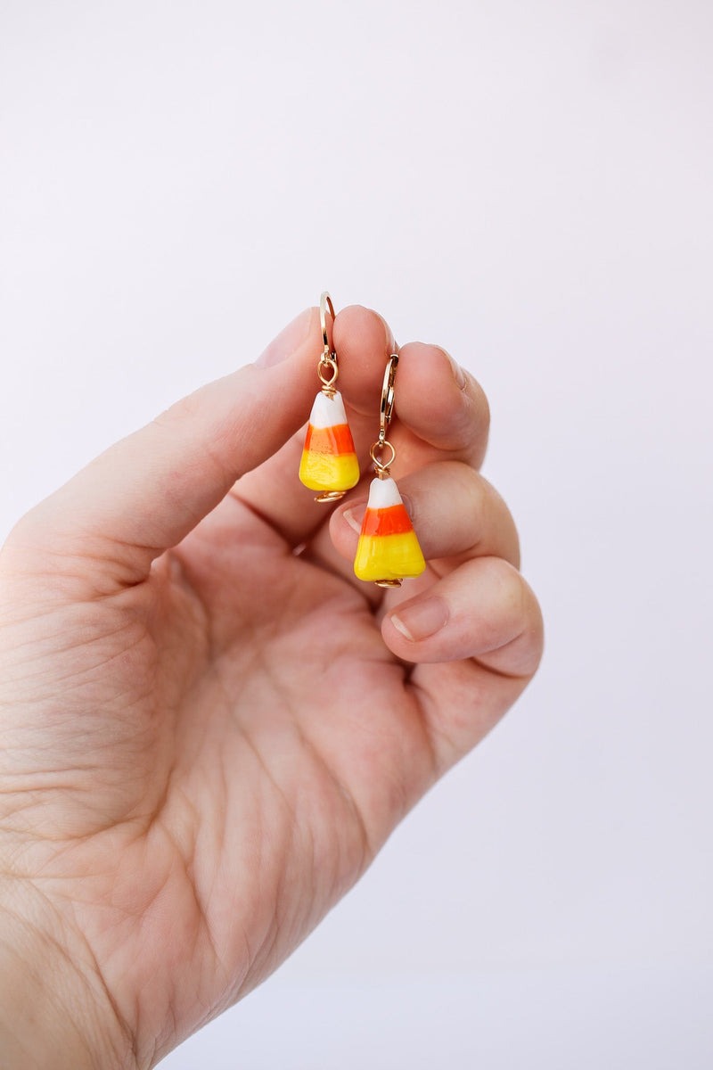 Candy Corn Huggie Hoop