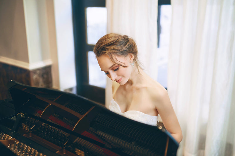 Musa - Strapless 3D Floral Lace Short-long Skirt short white wedding dress with Detachable Sleeves