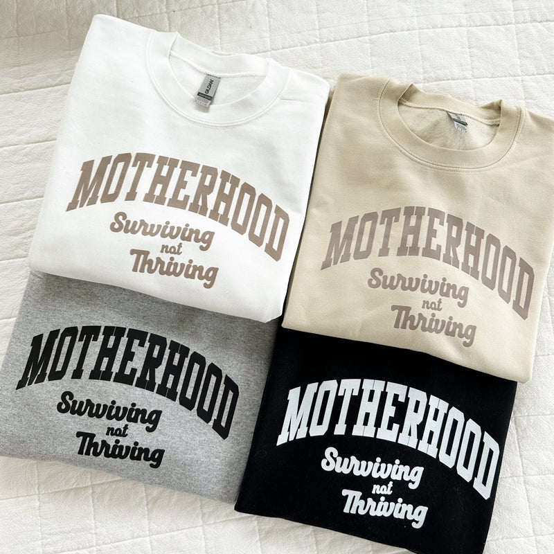 Motherhood - Surviving Not Thriving - Doing My Best - (Our 2024 Mantra) - Neutrals - LMSS® Exclusive - BASIC Fleece