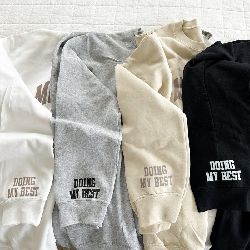 Motherhood - Surviving Not Thriving - Doing My Best - (Our 2024 Mantra) - Neutrals - LMSS® Exclusive - BASIC Fleece