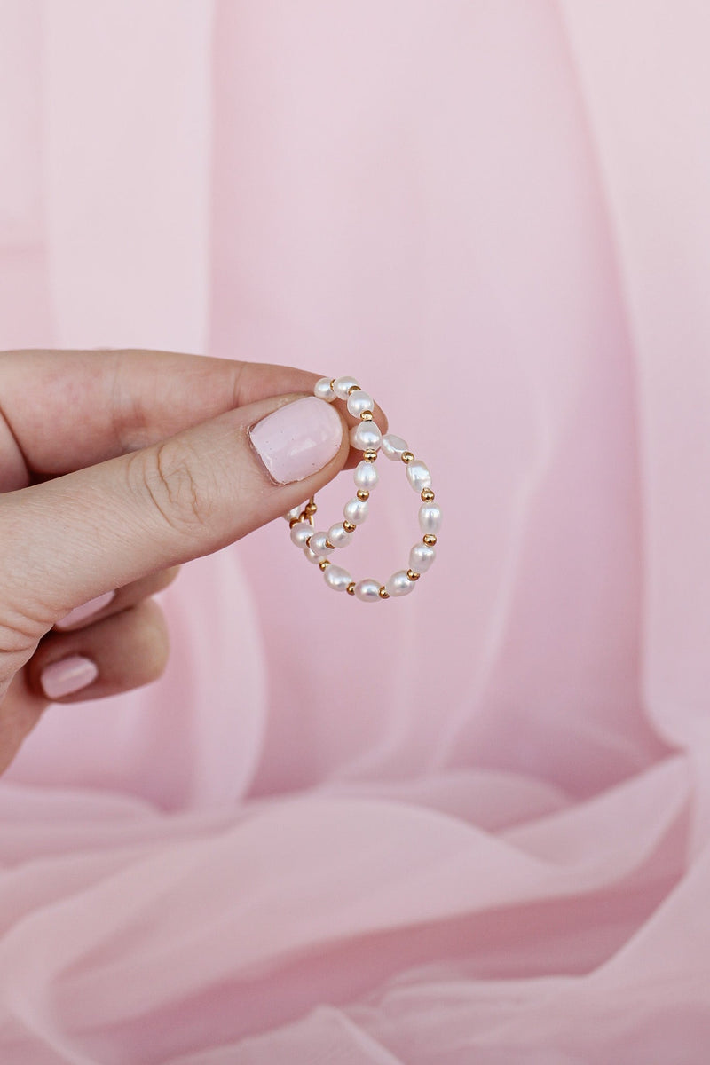 Paige Pearl Beaded Hoop