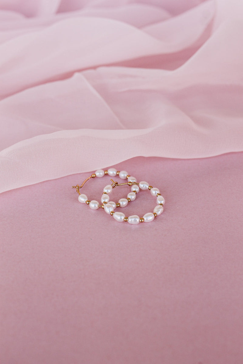 Paige Pearl Beaded Hoop