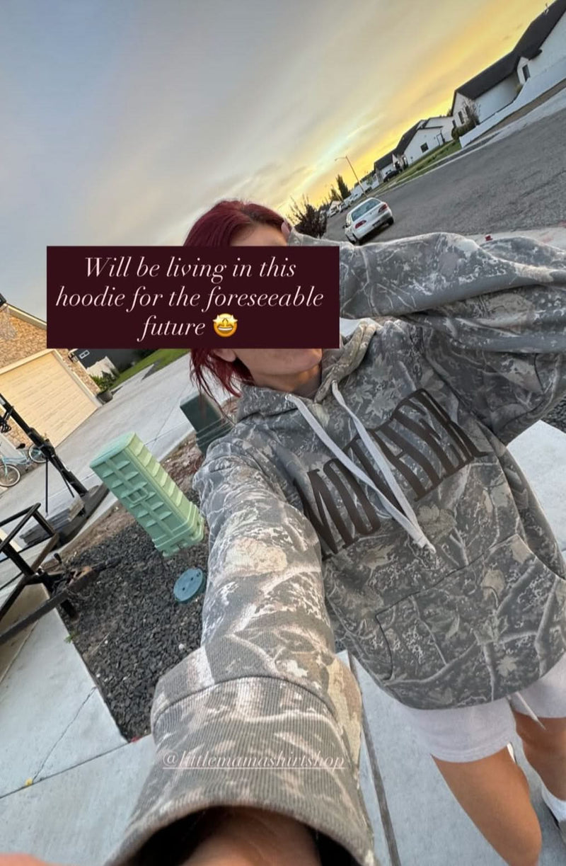 MOTHER Core Camo – Puff Print Hoodie | Little Mama Shirt Shop