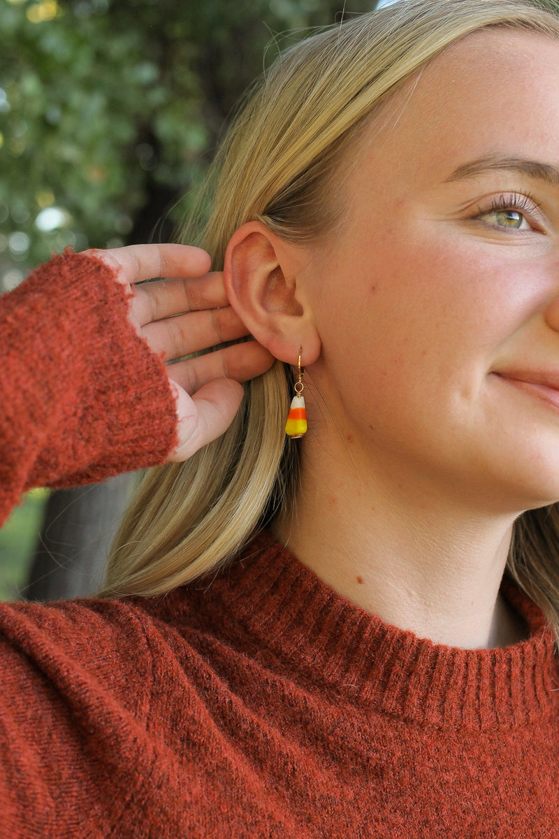 Candy Corn Huggie Hoop