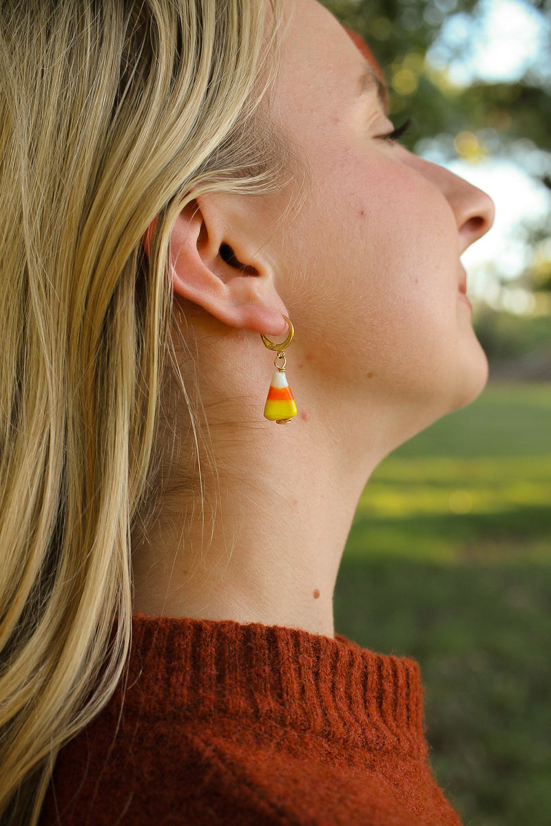 Candy Corn Huggie Hoop