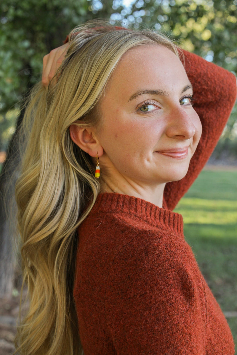 Candy Corn Huggie Hoop