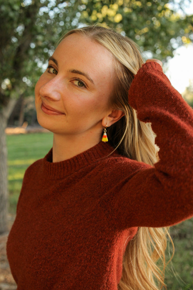 Candy Corn Huggie Hoop
