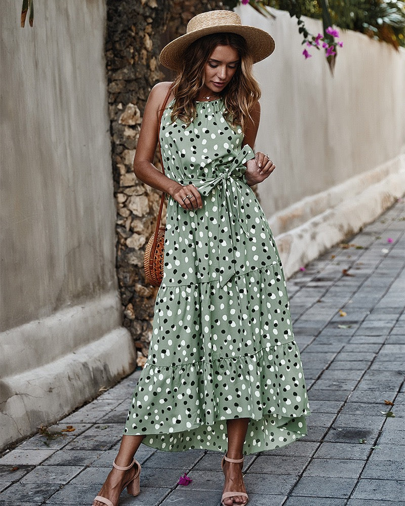 Floral Sleeveless Midi Dress – Summer Casual
