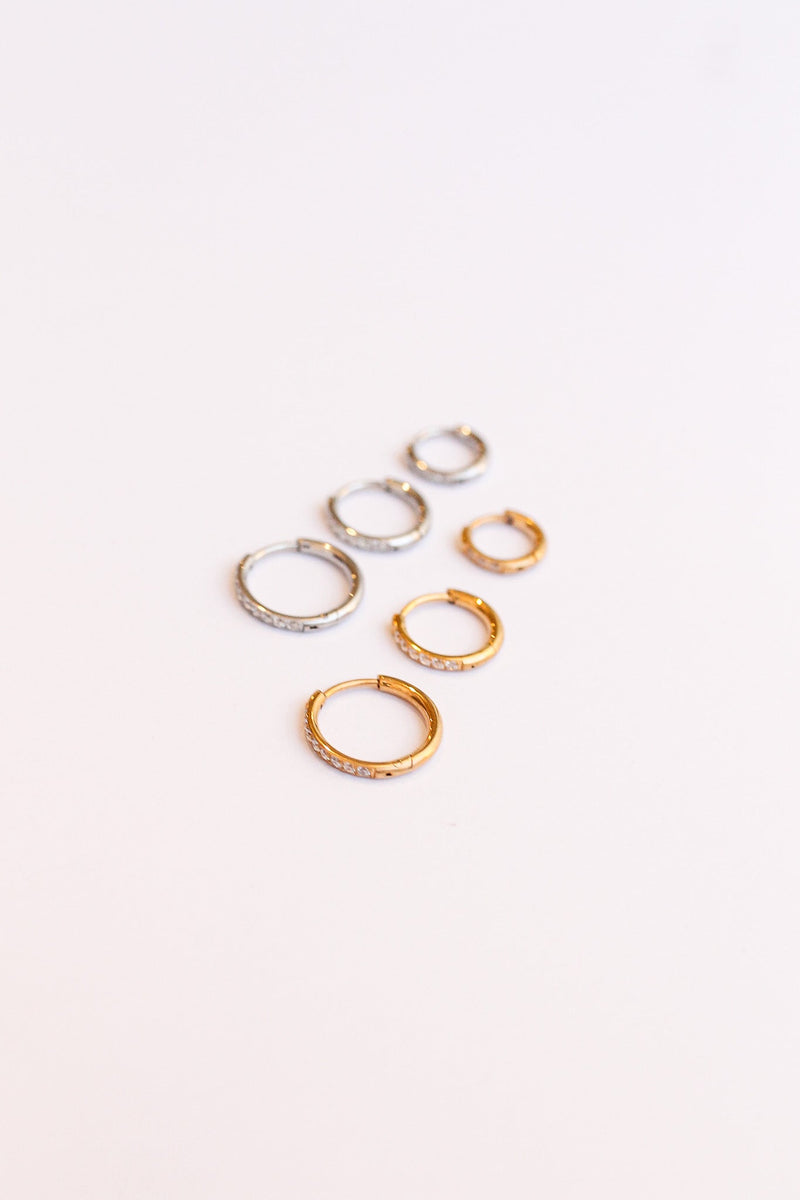 Micro Crystal Huggie Hoop