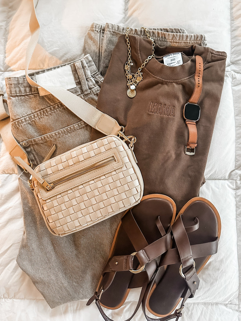 Essential Heavyweight MAMA Tee - Tone on Tone Embroidered