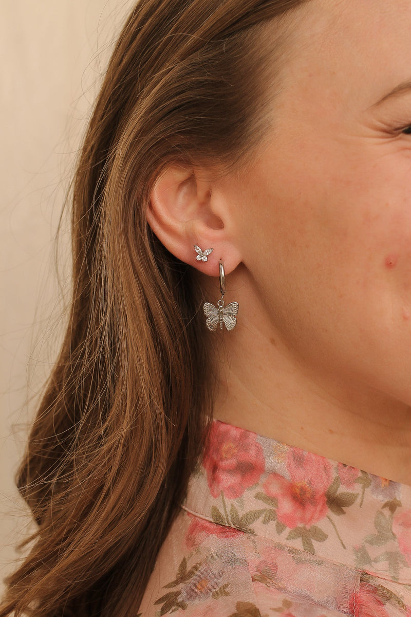 Butterfly Huggie Hoop