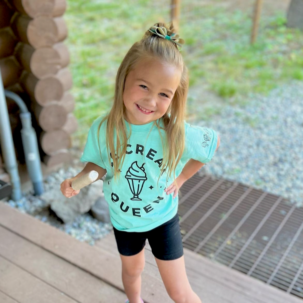 Ice Cream Queen - (Full Size) - Ice Cream Sleeve Detail - Child Tee