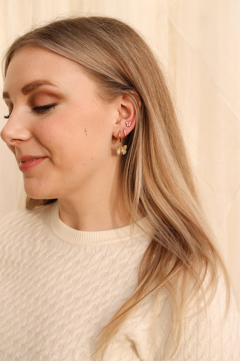 Butterfly Huggie Hoop