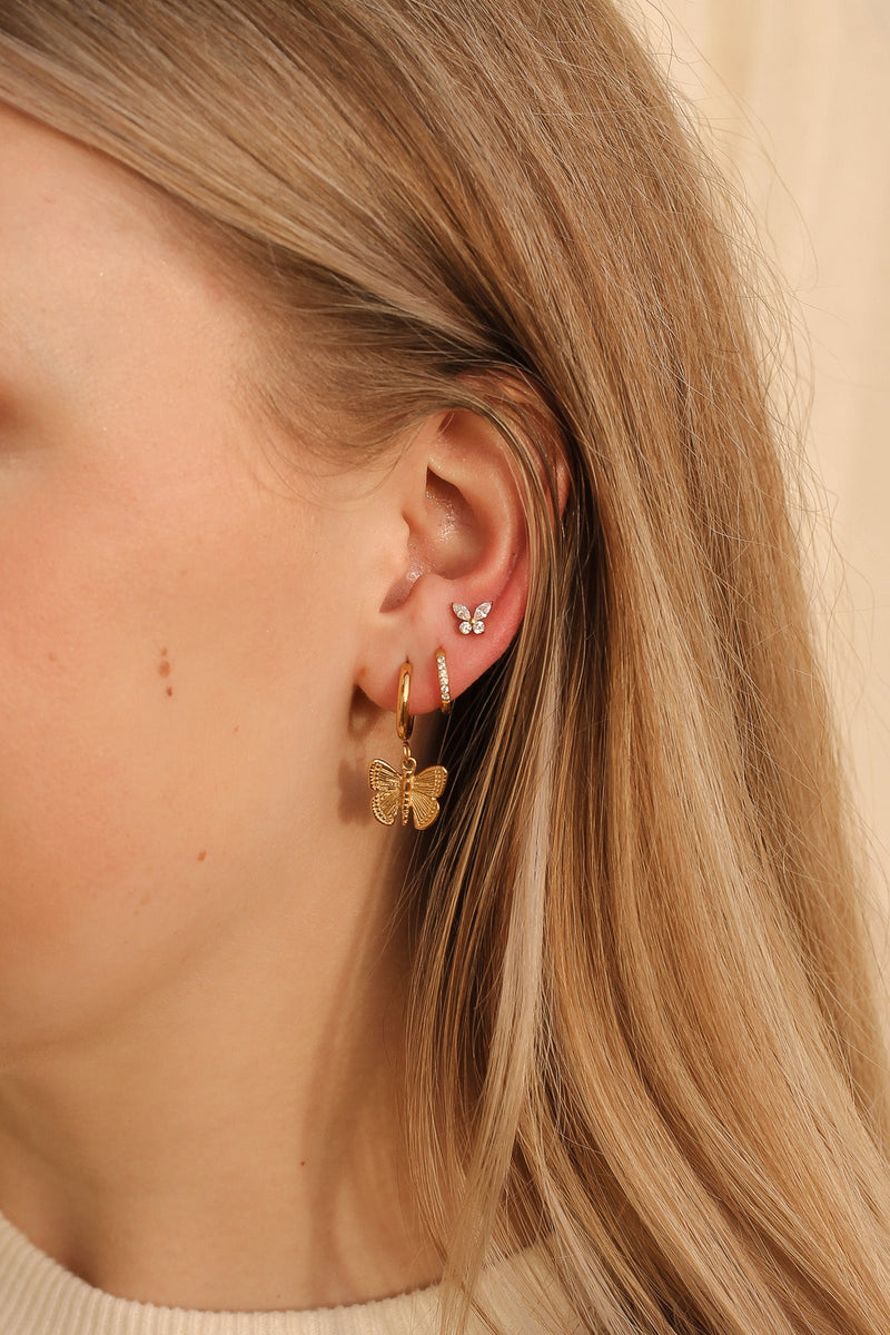 Butterfly Huggie Hoop