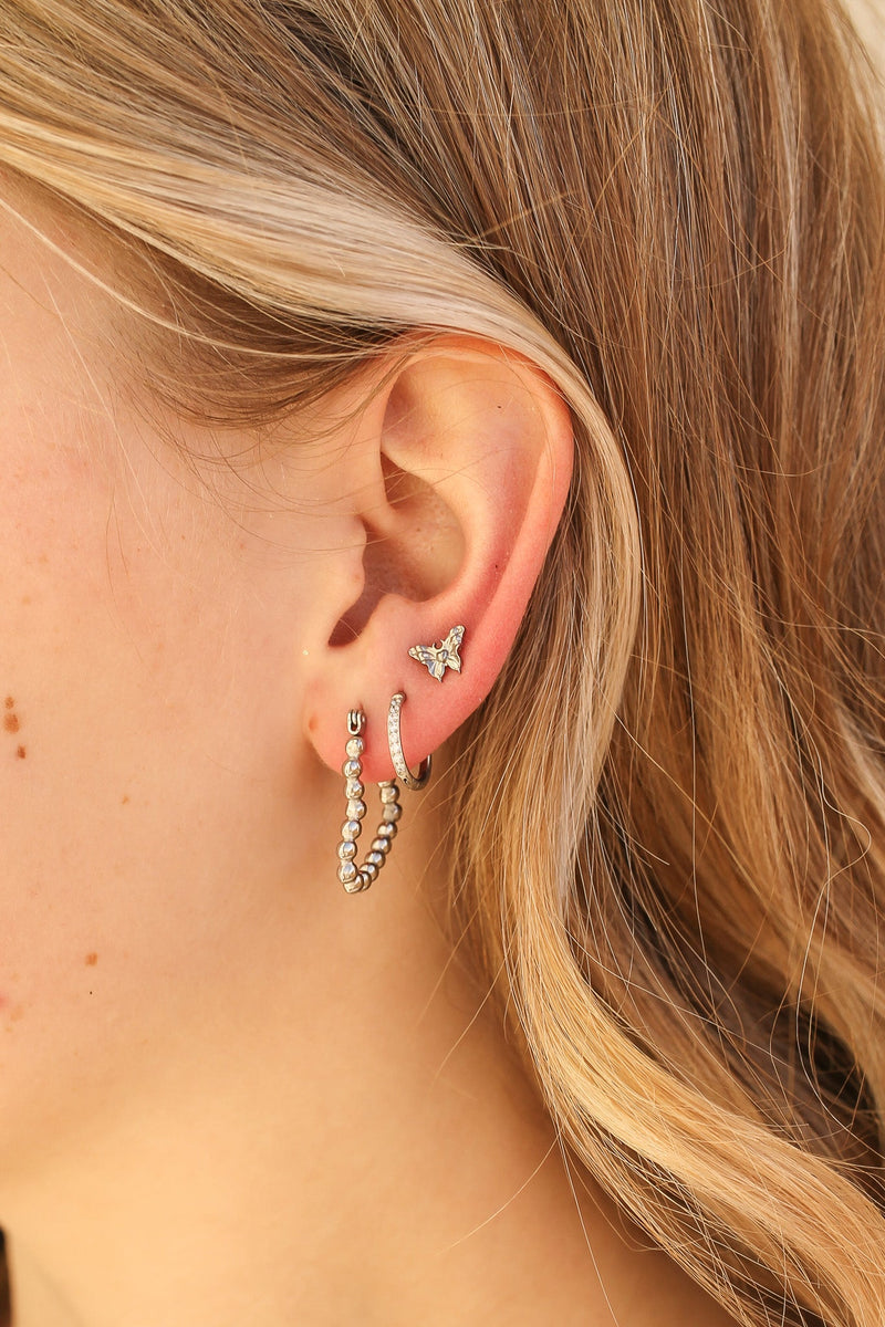 Micro Crystal Huggie Hoop