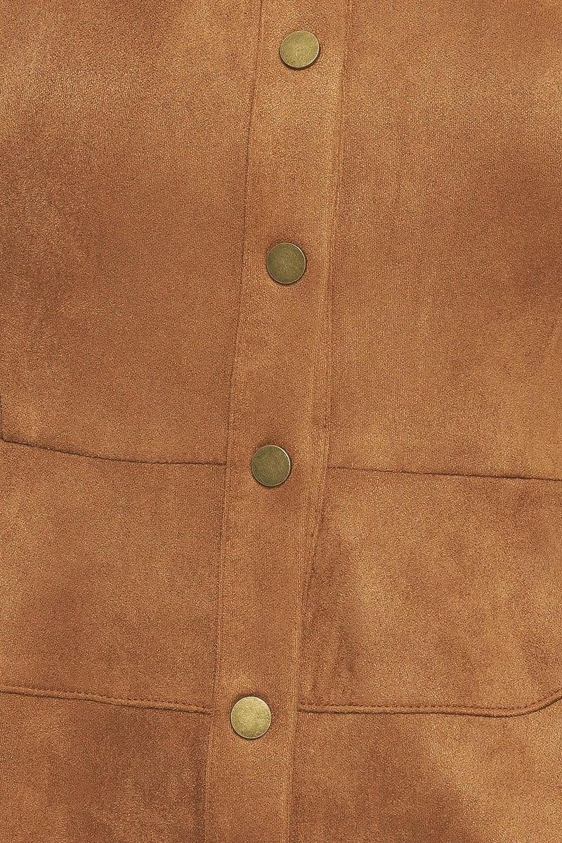 REFINED IMPRESSION FAUX SUEDE TOP