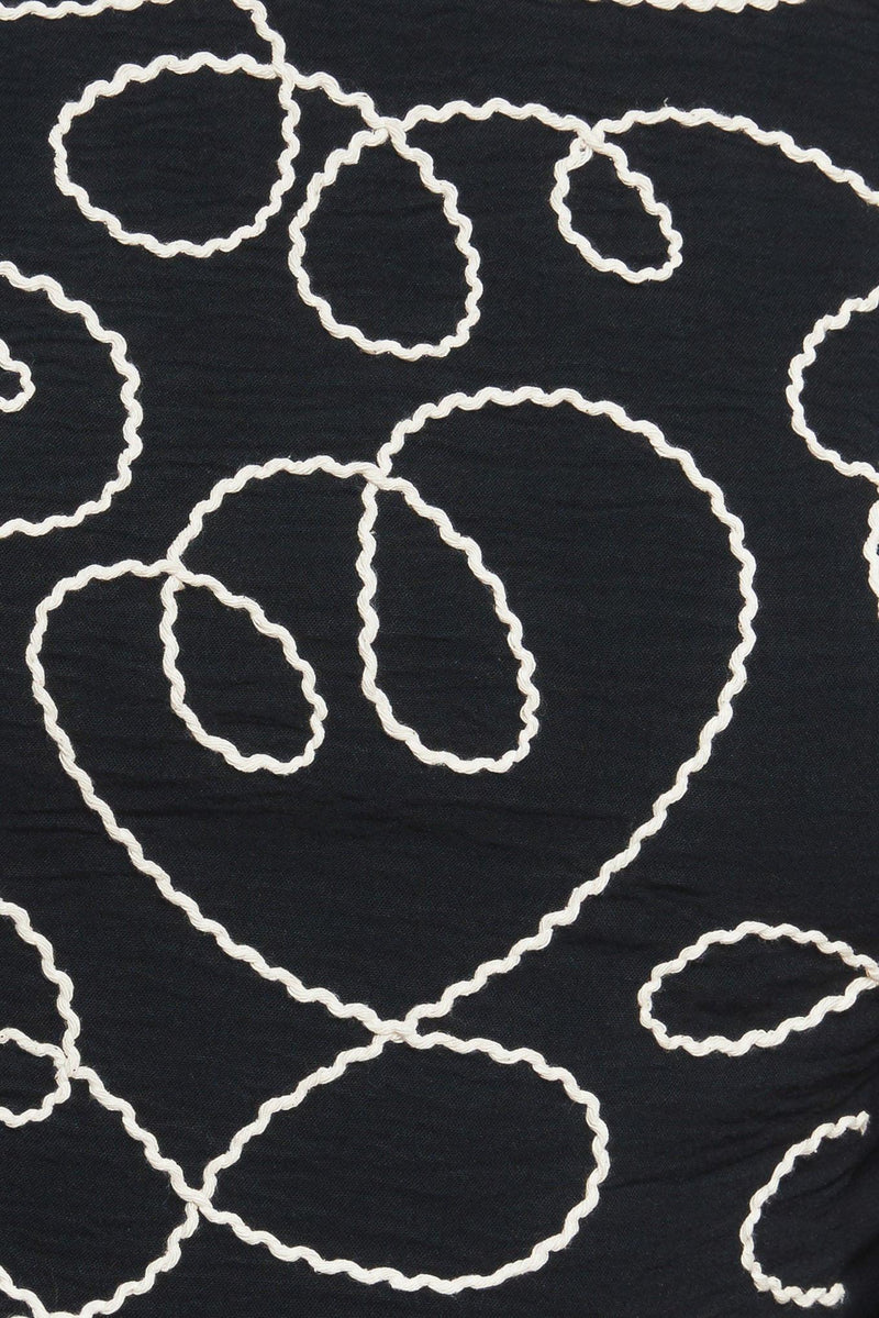 BLACK CANVAS WOVEN TOP