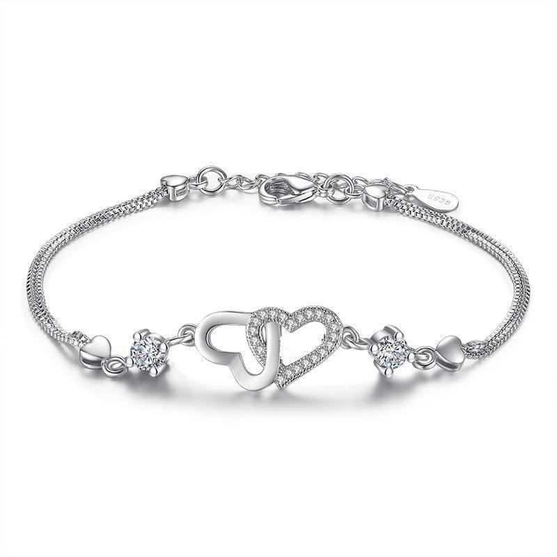 I Love You Bracelet with Cubic Zirconia