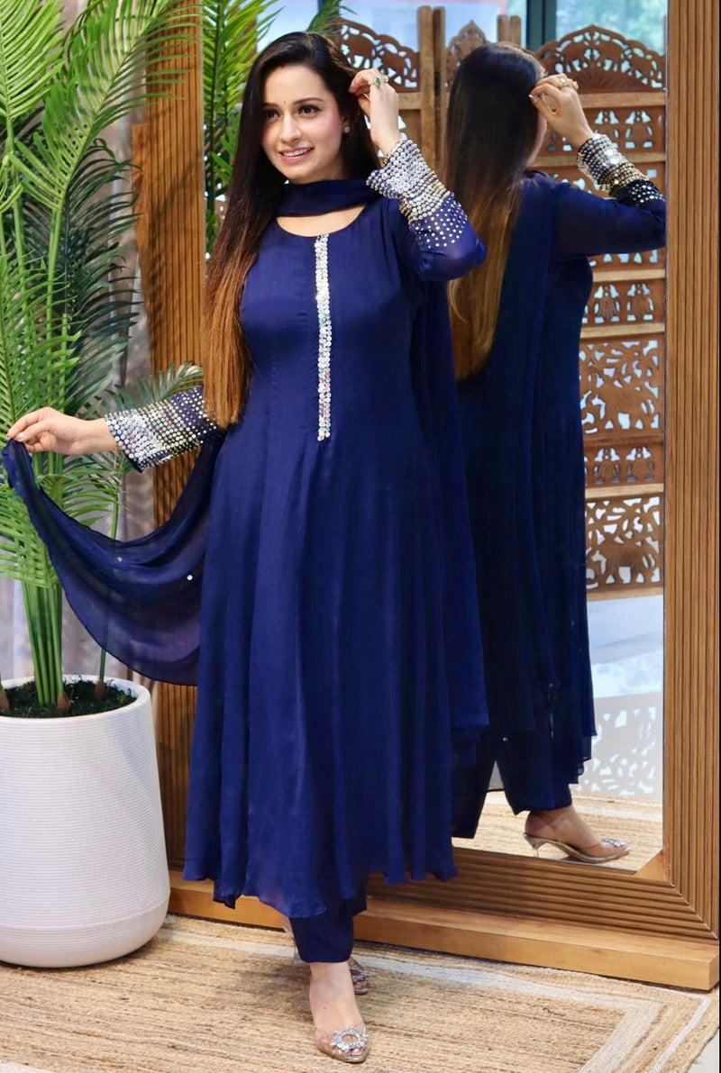Royal Blue Georgette Anarkali