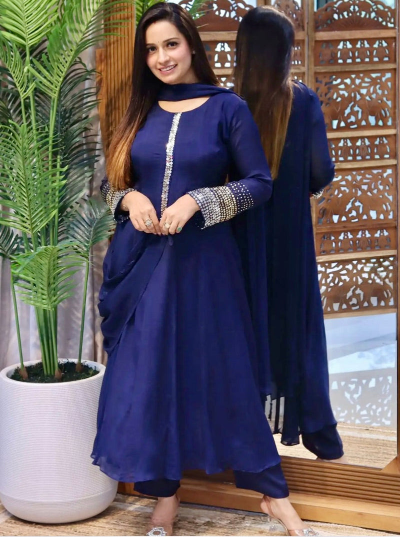 Royal Blue Georgette Anarkali