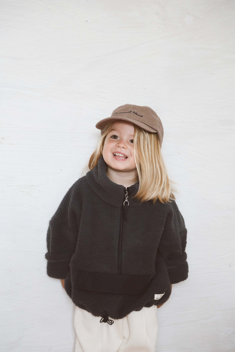 Oversize Fleece Blue Jacket