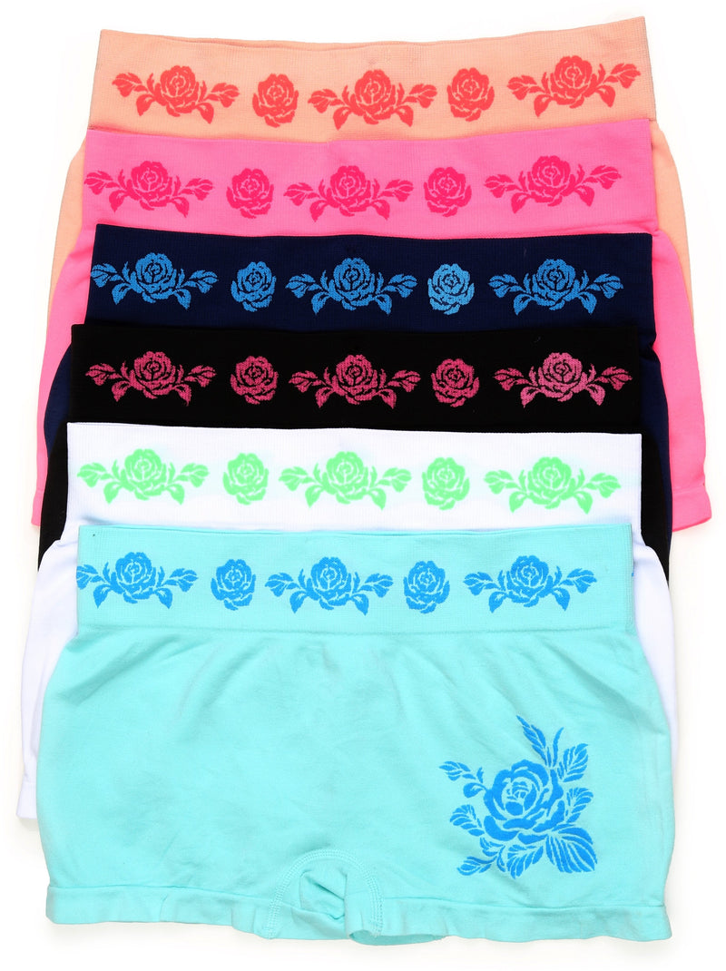 Sakkas Women's Seamless Stretch Boy Short Panties (6 Pack)
