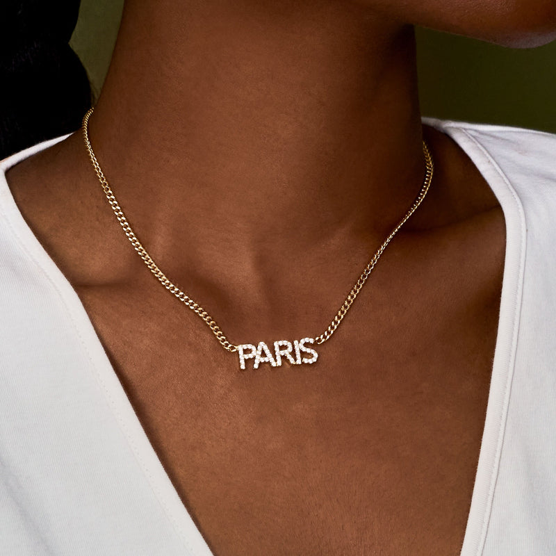 Iced Block Name Necklace w/ Cuban Chain