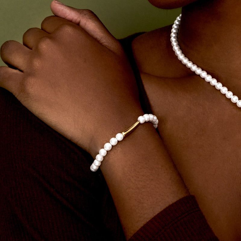 Lover's Crescent Pearl Bracelet