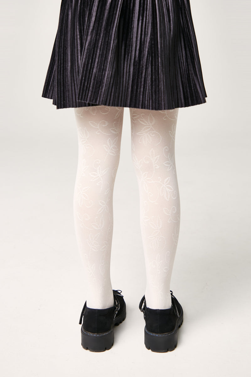 Conte Tights for girls Ketty 40 Den - Floral Pattern