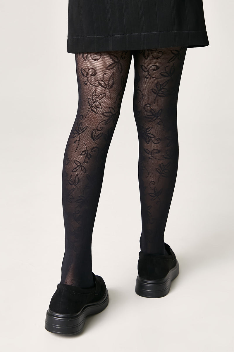 Conte Tights for girls Ketty 40 Den - Floral Pattern