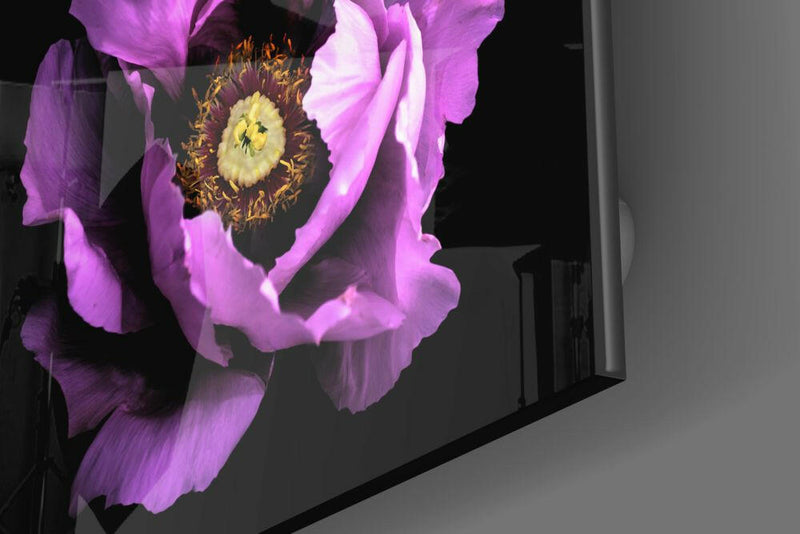 Floral Pink Glass Wall Art