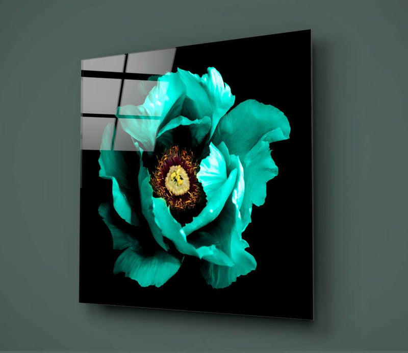 Floral Green Glass Wall Art