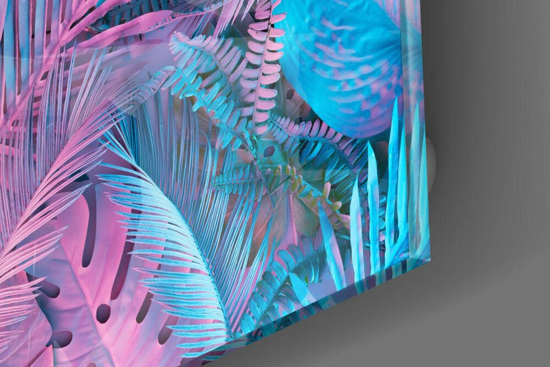 Tropical Leaves Glass Wall Art