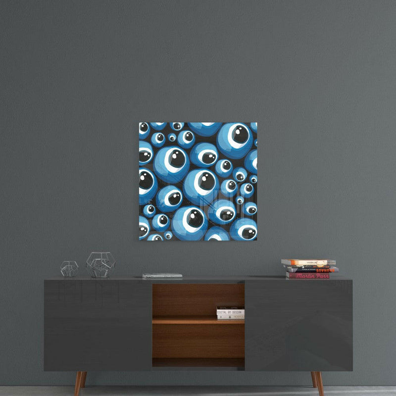 Blue Evil Eye Beads Glass Wall Art