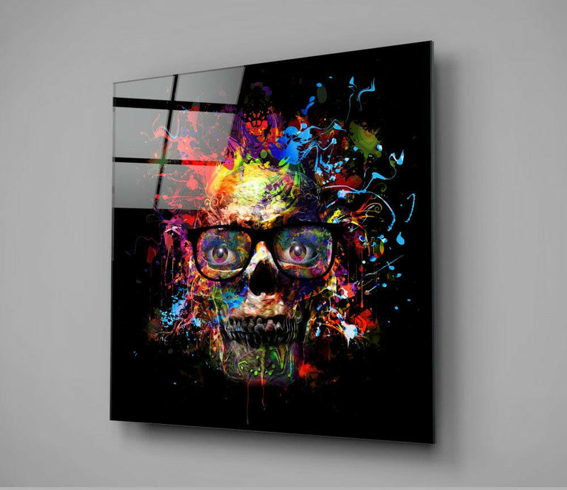 Colored Skull Glass Wall Art