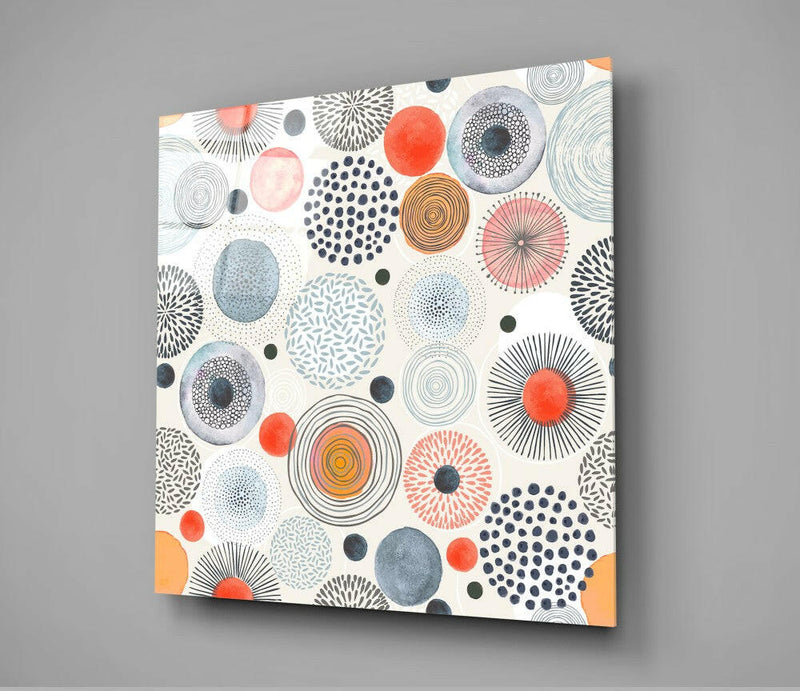 Dot to Flower Glass Wall Art