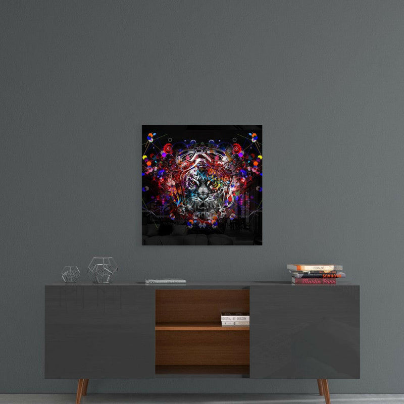 Mechanical Tiger Glass Wall Art