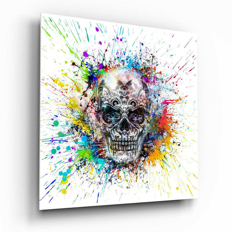 Mechanical Skull Glass Wall Art