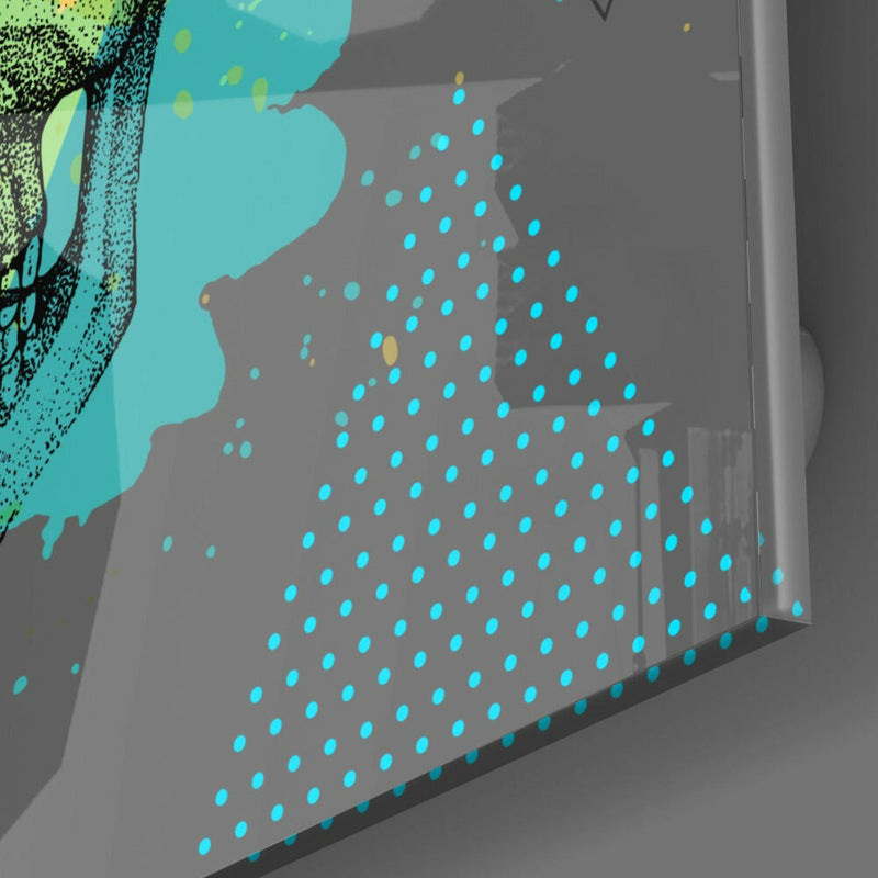 Skull - Never Without a Hat Glass Wall Art