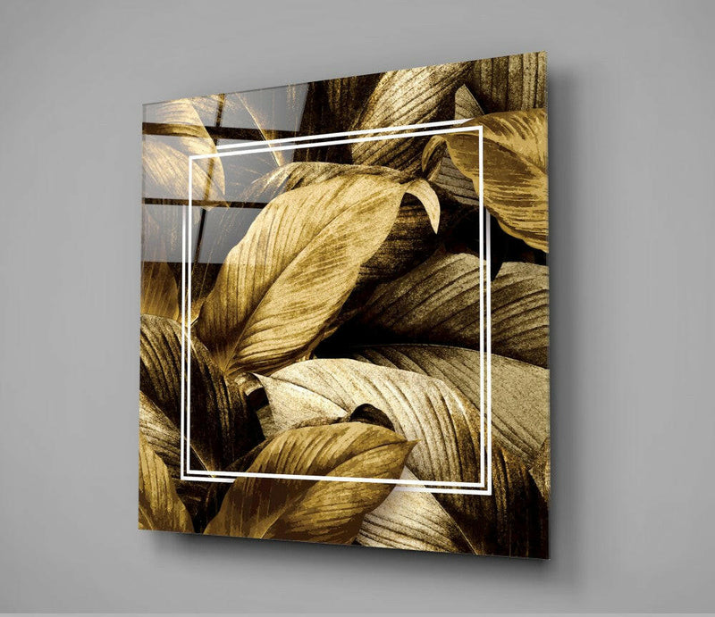 Gold Leaf Glass Wall Art