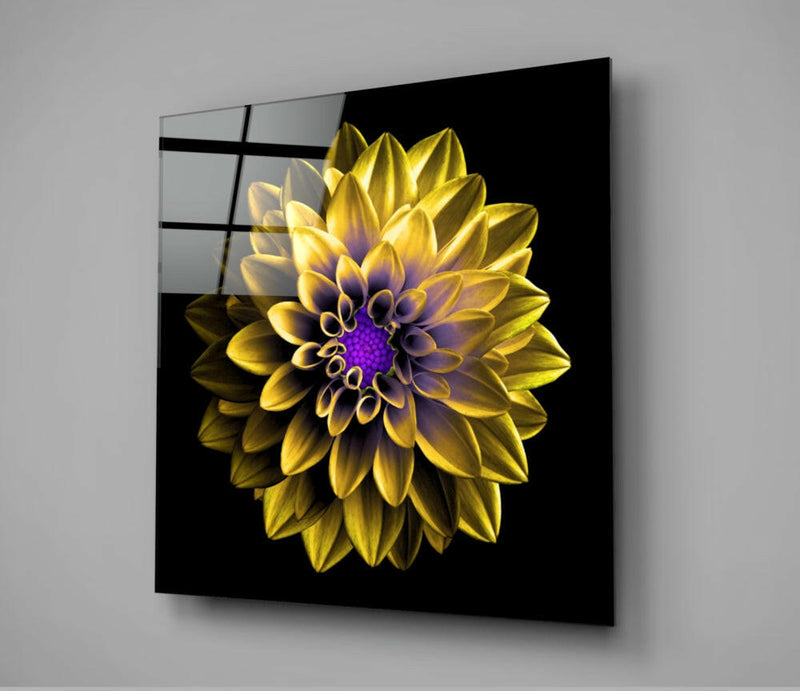 Yellow Flower Glass Wall Art