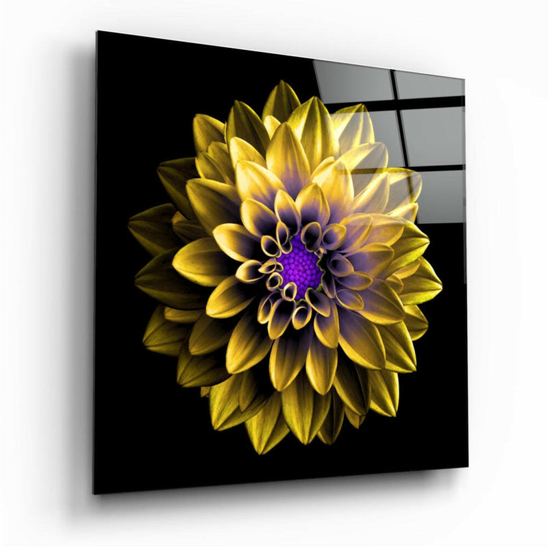 Yellow Flower Glass Wall Art