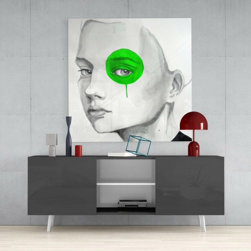 Green Look Glass Wall Art