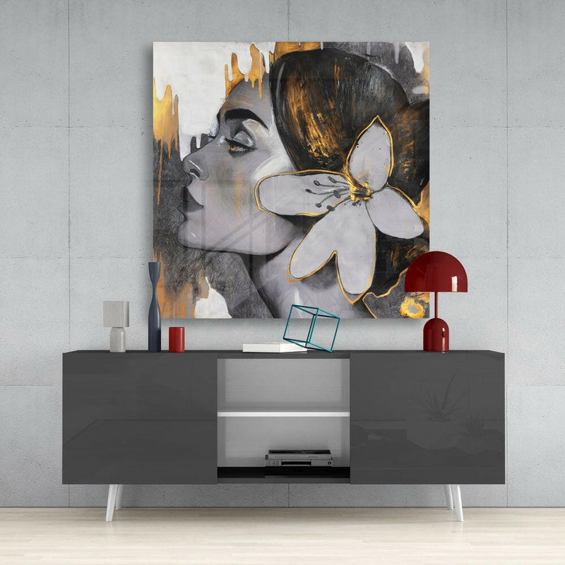 Flower Crown Glass Wall Art