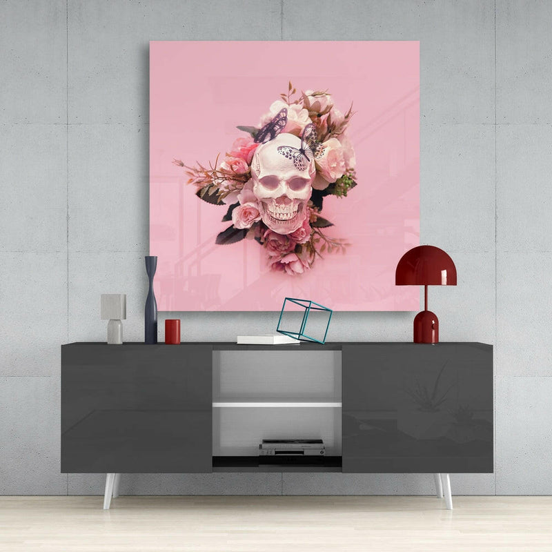 Flower Head Glass Wall Art