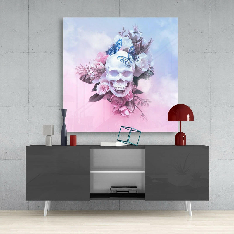Flower Head Glass Wall Art