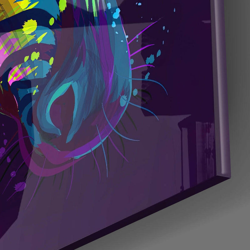 Colorful Zebra Glass Wall Art