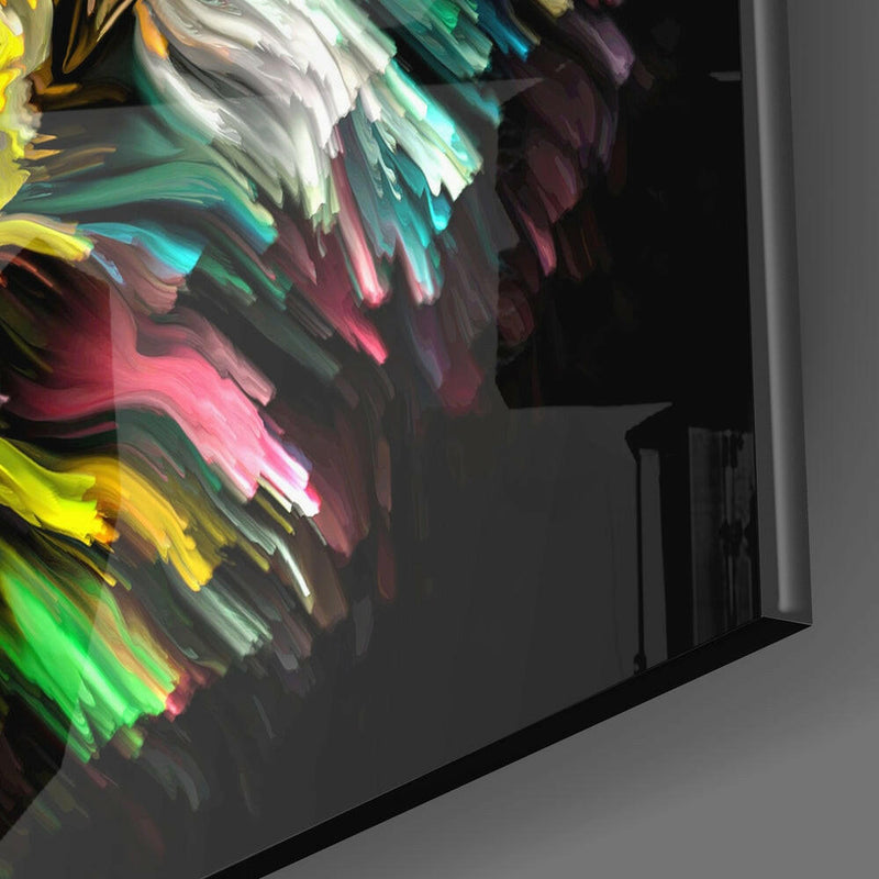 Yellow Lion Glass Wall Art