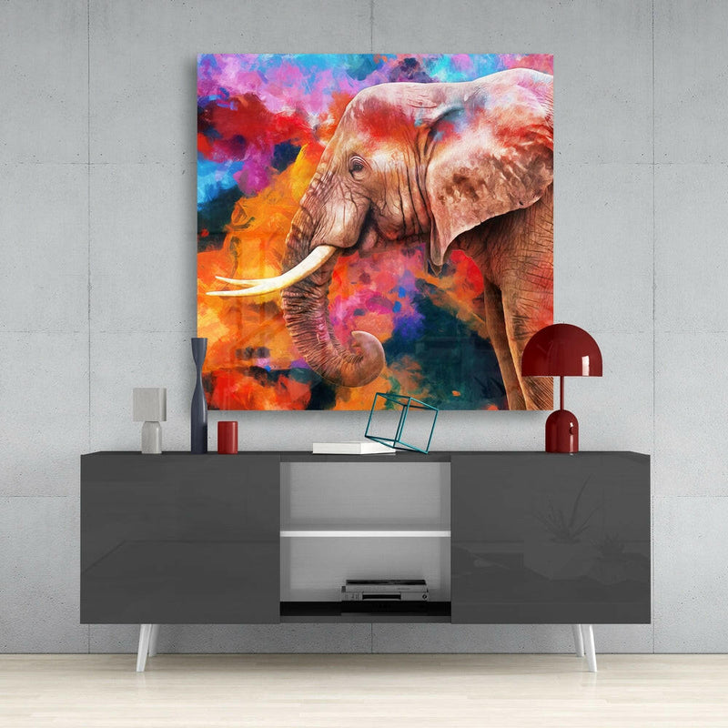 Elephant Glass Wall Art