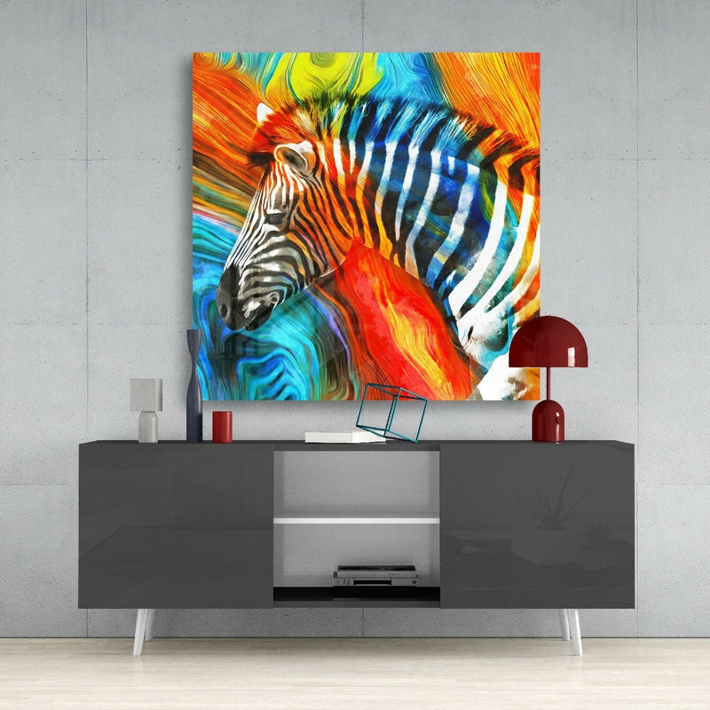 Zebra Glass Wall Art